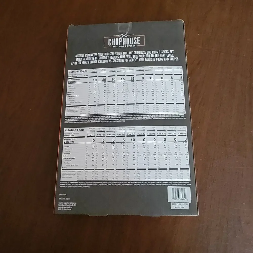 Modern Gourmet Chophouse Ultimate Grilling Spice Set 20 Piece Set New sealed